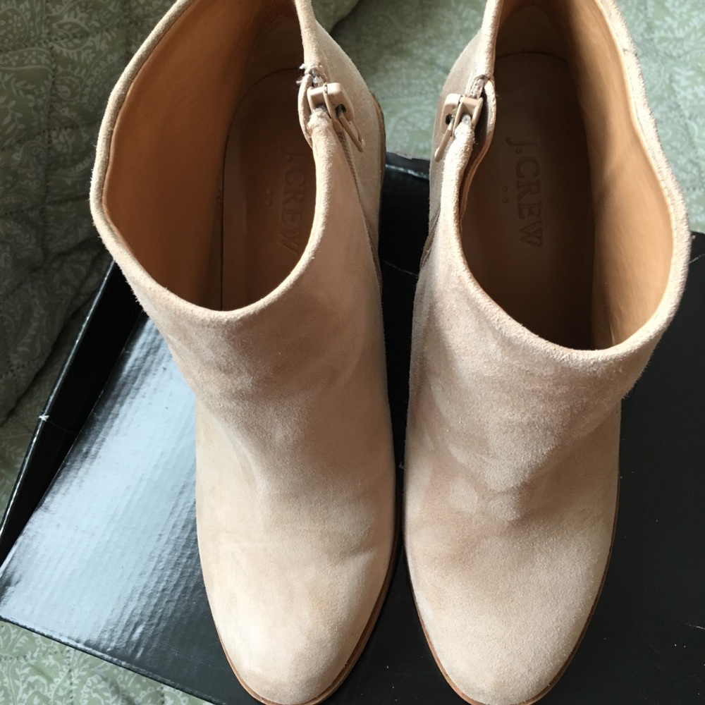 Jcrew crepe heel suede ankle booties women’s 7 - Picture 7 of 8